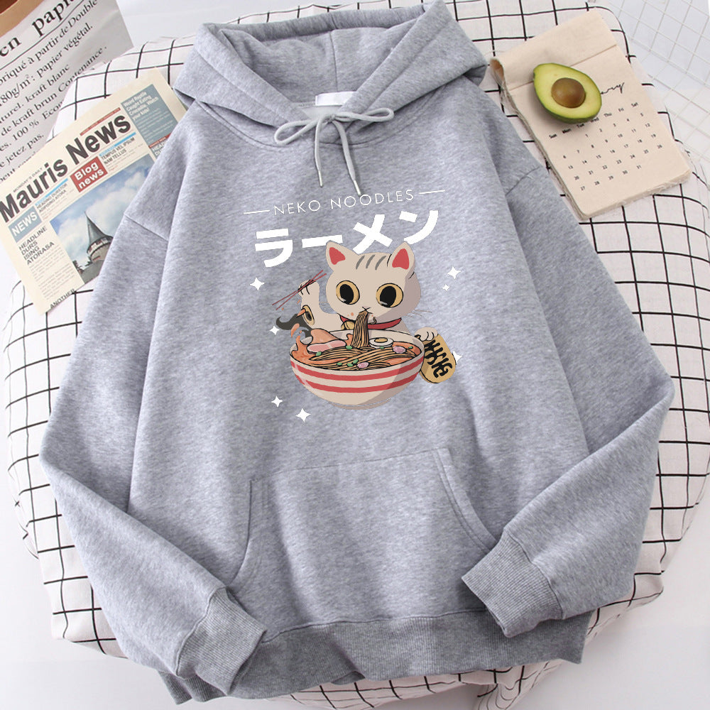 Fashion Cat Print Women's Pullover