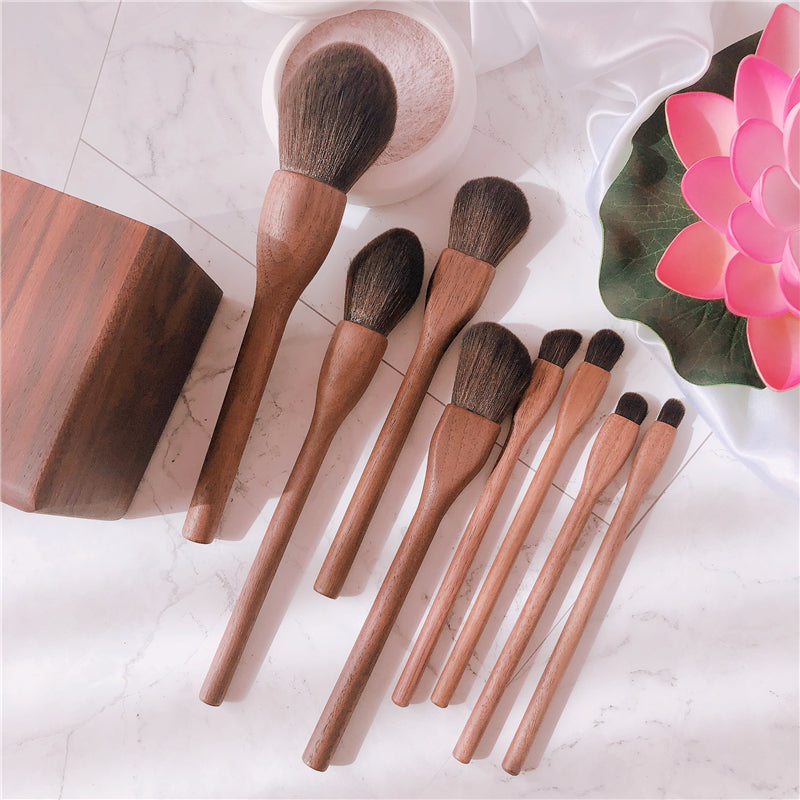 Wood Handle Makeup Brush Set Blush Brush Set Eye Eyeliner Powder Foundation Make Up Brushes Set