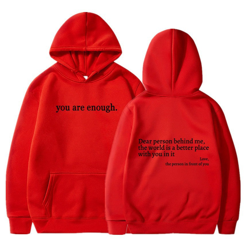 Women's Brushed Hoody Plain Letters