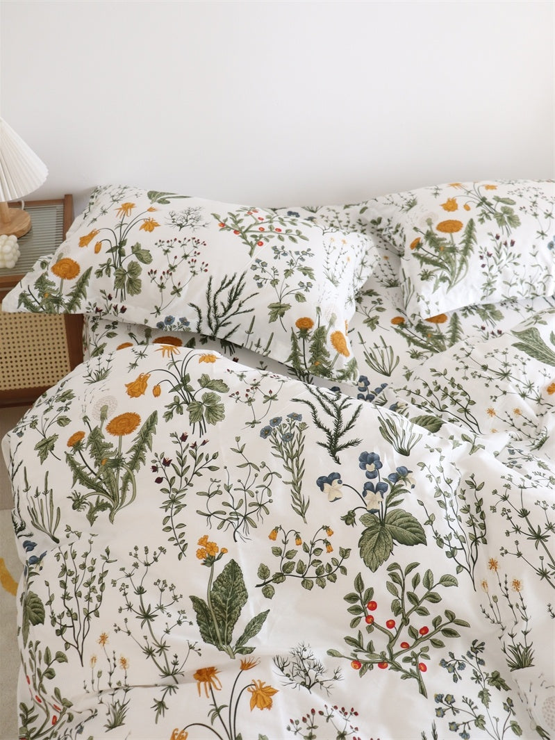 Dandelion Floral Pure Cotton Bed Sheets: Bring a touch of nature into your bedroom with these charming and comfortable floral-patterned sheets.