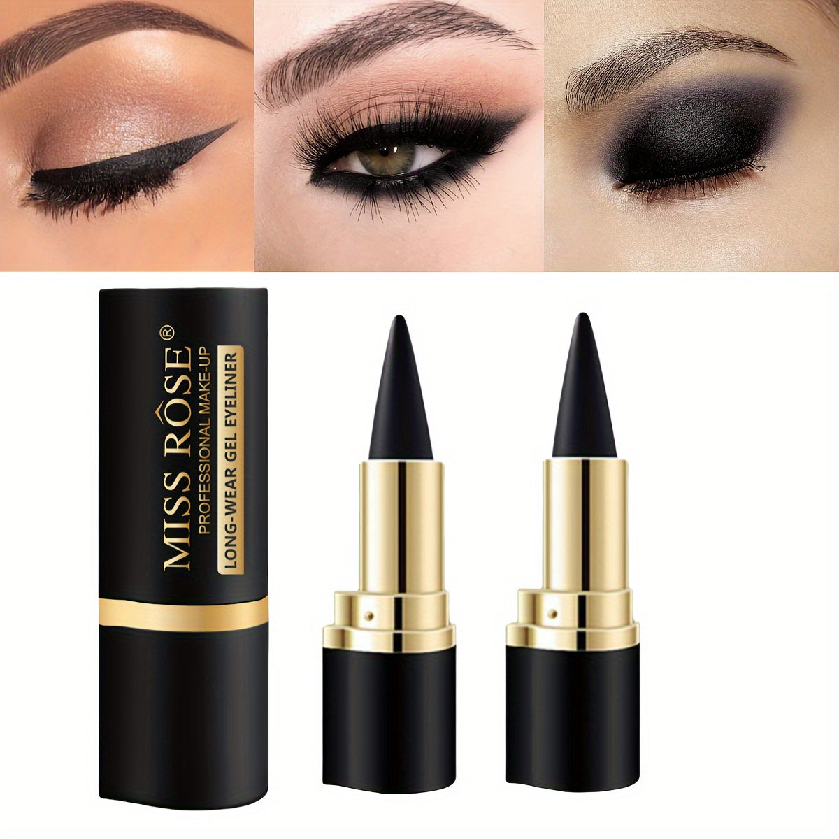 Easy-Glide Matte Black/2-Pack Eyeliner & Eyeshadow/Stunning Cat Eye & Smoky Looks/Perfect for Halloween & Everyday Glam/Halloween Makeup