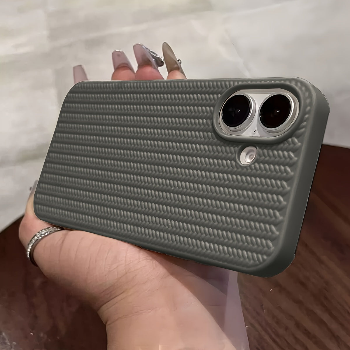 Apple iPhone Case - Luxurious Woven Design Protective Shell Accessory for 11, 12, 13, 14, 15, 16 Pro Max, 15 Plus, and 16 Plus