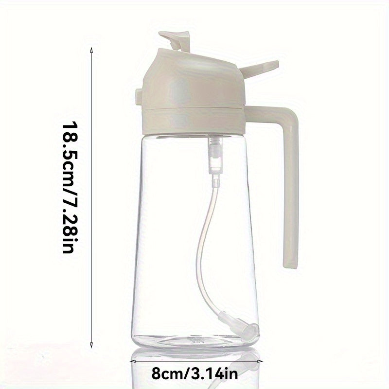 Large Capacity Oil Spray Bottle with Precise Mist Sprayer - Two-In-One Oil Dispenser & Sprayer, Non-Spill Kitchen Oil Bottle for Cooking, BBQ, Baking, Salad - Heavy-Duty Plastic Construction, Easy-Pour Spout - Ideal for Home,