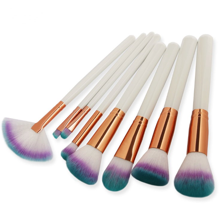 MAANGE Makeup Brushes 8Pcs: Eye Shadow Brush, Foundation Brush, Powder, Liquid, Cream Cosmetics Brushes Kit. Eye Brow Brush with Makeup Sponge and Cloth Bag