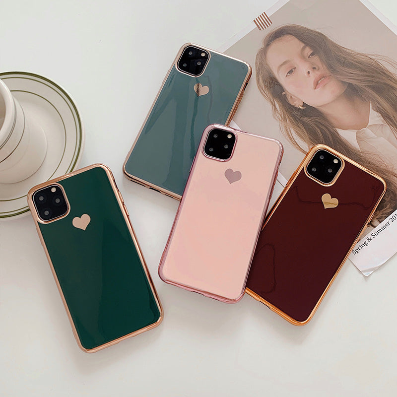 Luxury plating love phone case