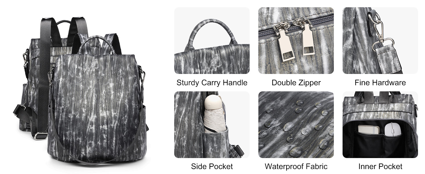 Miss Lulu Small Backpack Womens Anti Theft Nylon Rucksack Bag for Women Travel