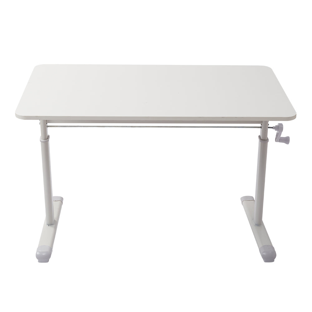 1pc Ergonomic Manual Standing Desk - Height Adjustable Work Table (60-90cm) with Reinforced Frame, Perfect for Home Office, Gaming & Study (White, Easy Assembly)