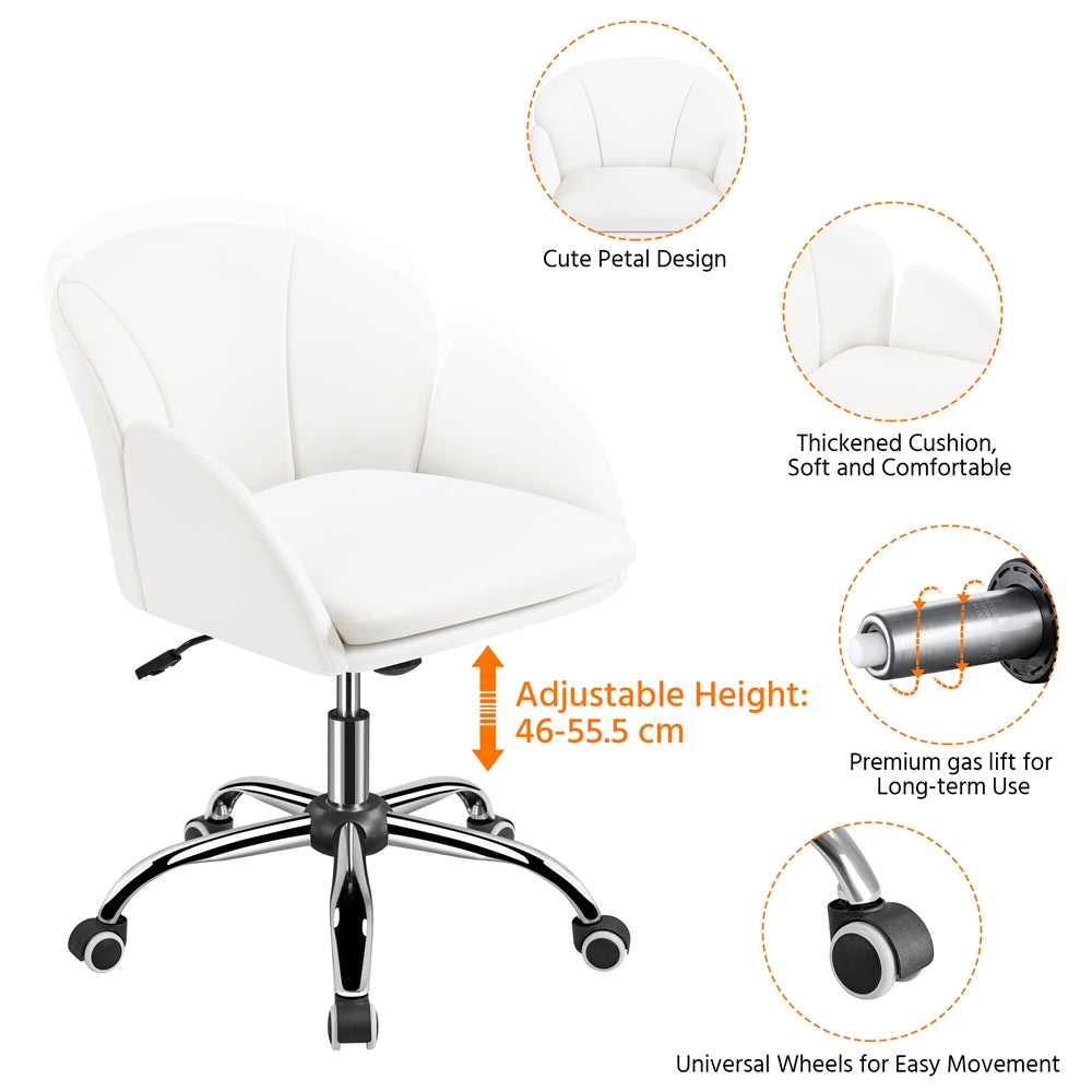 Costoffs Desk Chair Rolling Office Chair Adjustable Makeup Vanity Chair Computer Chair with Armrests for Home Office