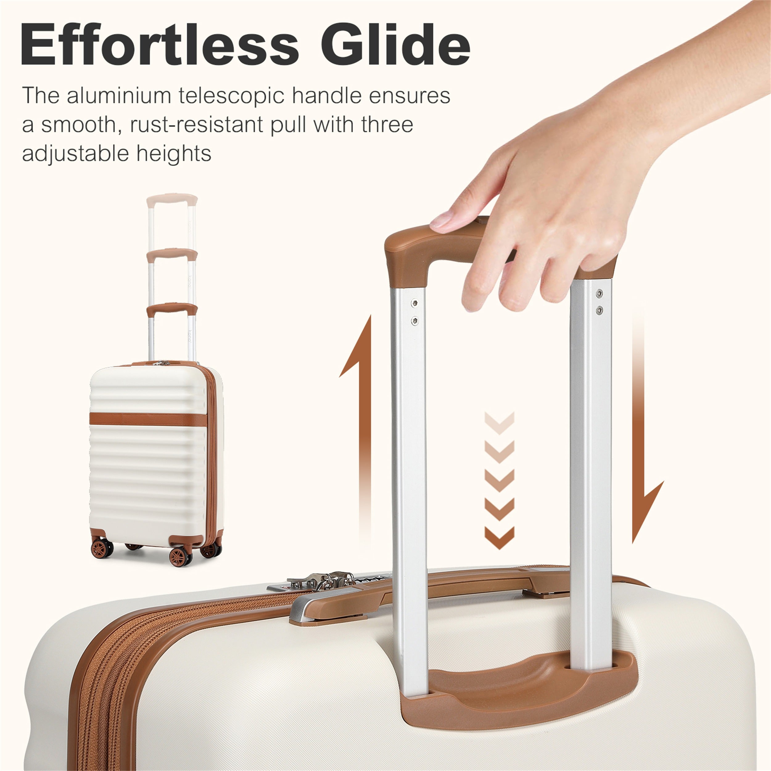 3-Piece Travel Suitcase Set: 20-Inch Stylish Hard Shell ABS+PC Cabin Suitcase, Plus a Multi-Compartment Backpack with a Small Pouch - Ideal for Trendy and Organized Travelers