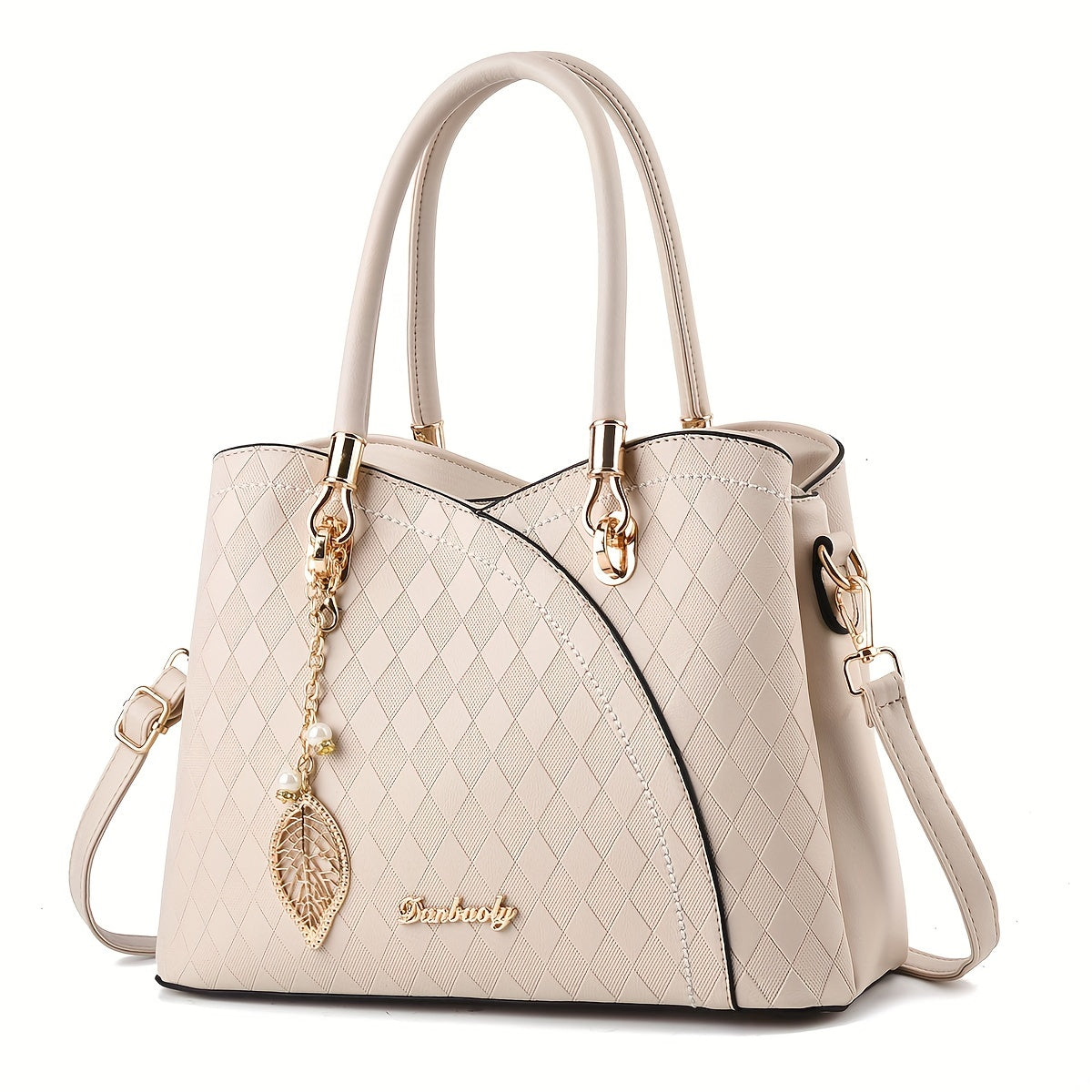 Elegant Women’s Two-Tone PU Handbag – Large-Capacity Fashion Satchel with Shoulder Strap
