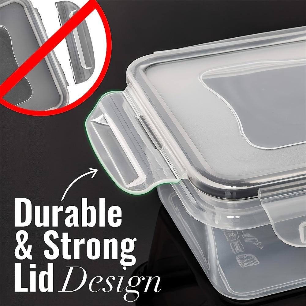 2/3pcs Rectangle Food Storage Container Set, Leakproof, Microwave Dishwasher Freezer Safe, Reusable, PP, Air-tight, Hand Wash, Latch Closure, Multipurpose, Non-Electric, with Lids, for Fruits, Vegetables, Meat,Outdoor Equipme