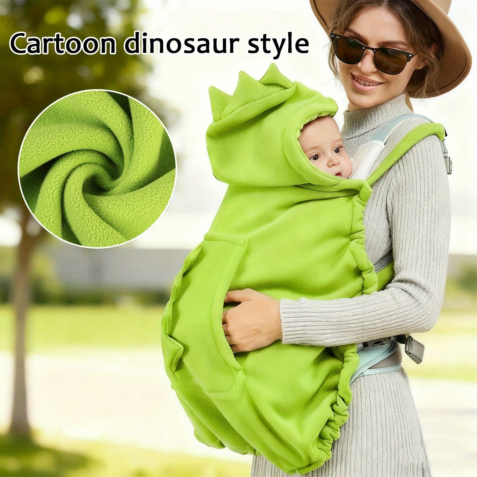 One Cartoon Dinosaur Children's Waist Stool Warm Cape, Multifunctional Front-Carry Windproof Cloak - Suitable for Home and Outdoor Use as Cold Protection Blanket