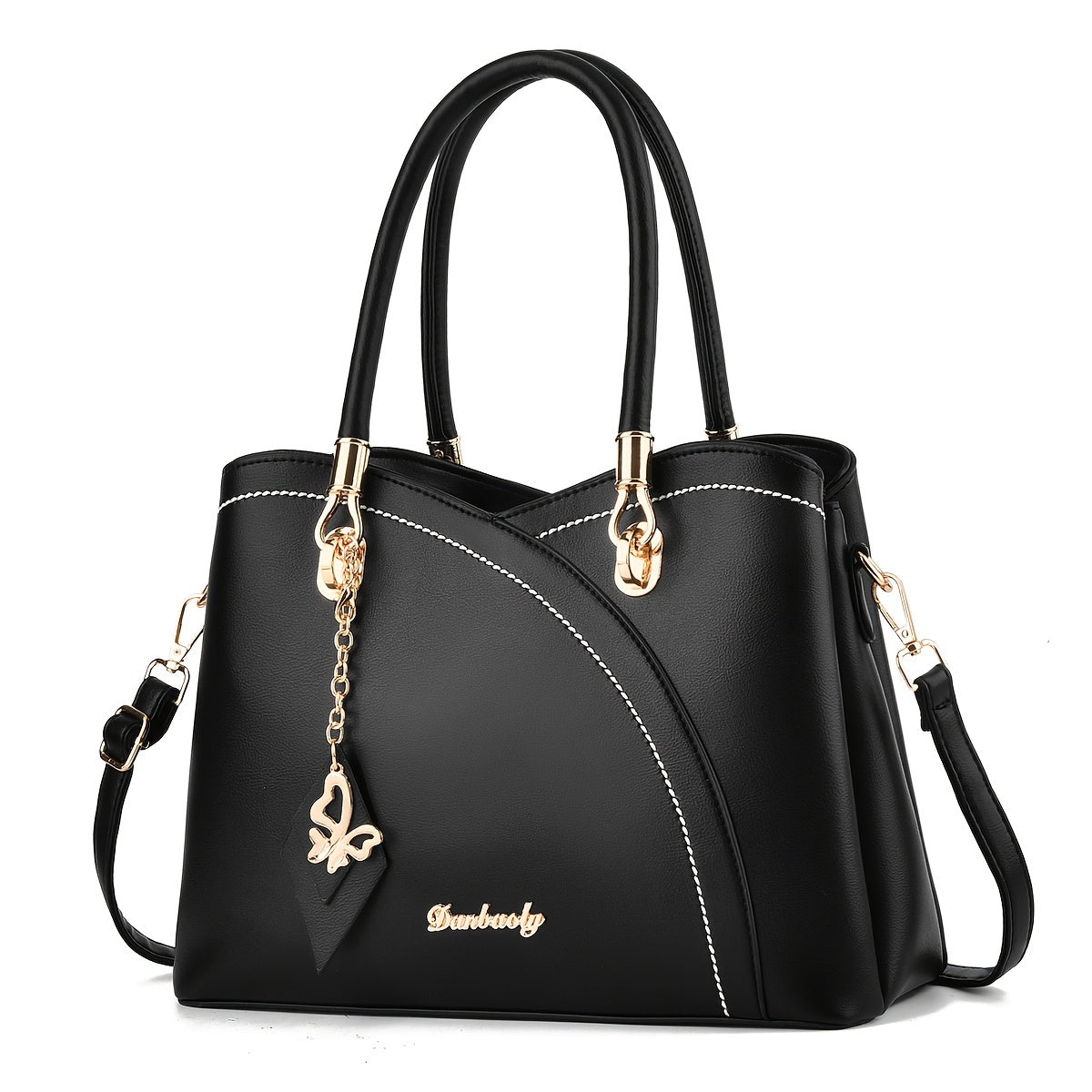 Elegant Women’s Two-Tone PU Handbag – Large-Capacity Fashion Satchel with Shoulder Strap