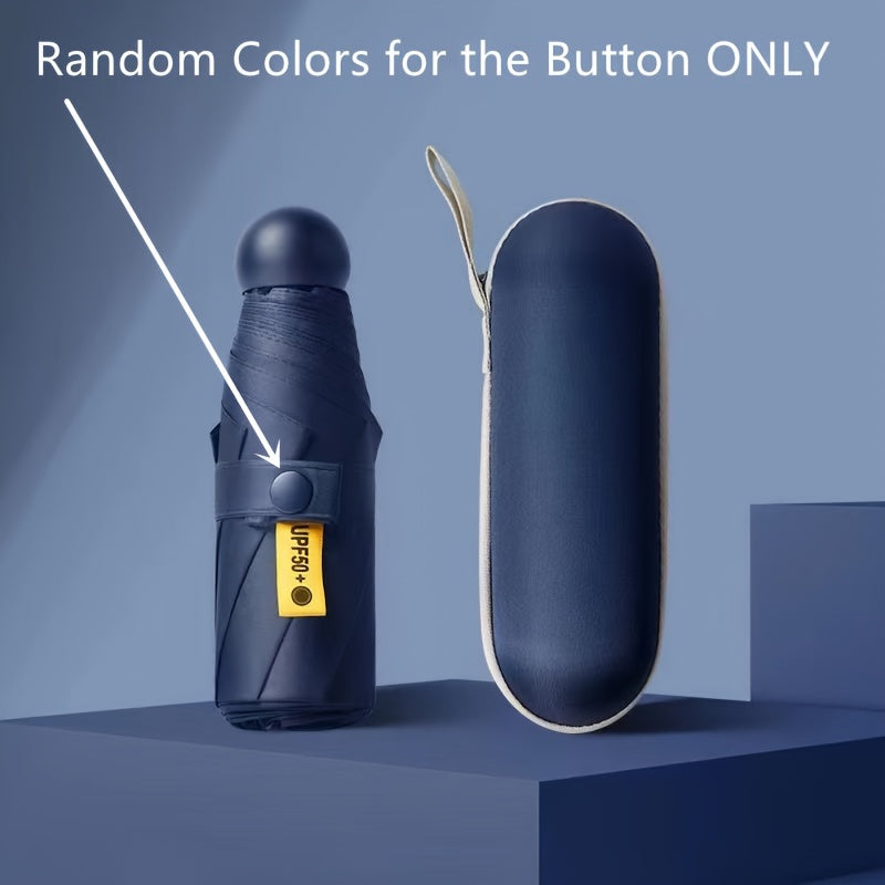 Thickened 5-Fold Mini Umbrella – Windproof, Ultra-Light, Compact Capsule Design, 6-Rib Manual Open with Rubber Handle, Stylish Portable Umbrella for Men, Women & Kids