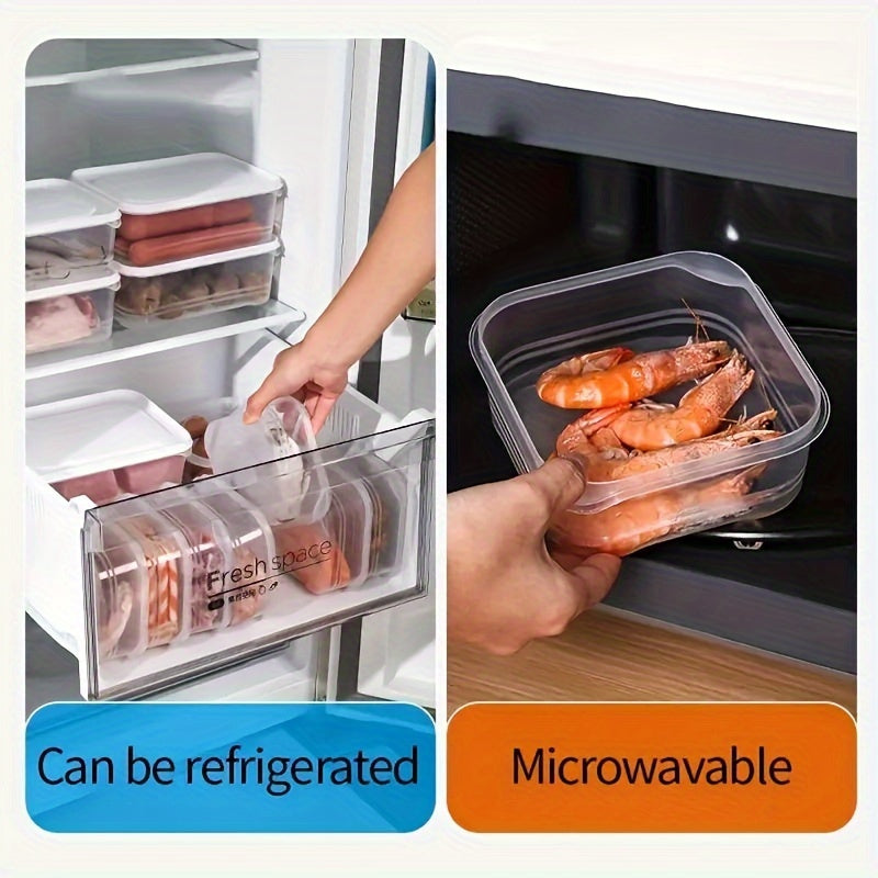 4/6/8-Pack Stackable Fridge Organizer Containers, Plastic Freezer Safe Food Storage Boxes with Flip Top Lids, Reusable Multipurpose Sealable Bento Lunch Boxes for Meat, Fruits, Vegetables, Microwaveable - Ideal for Outdoor Eq