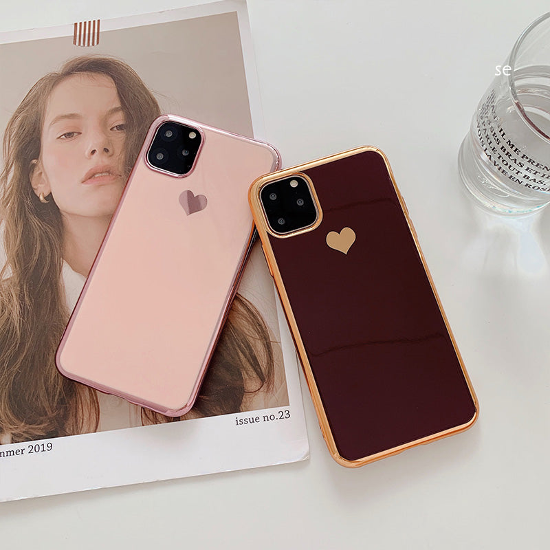 Luxury plating love phone case