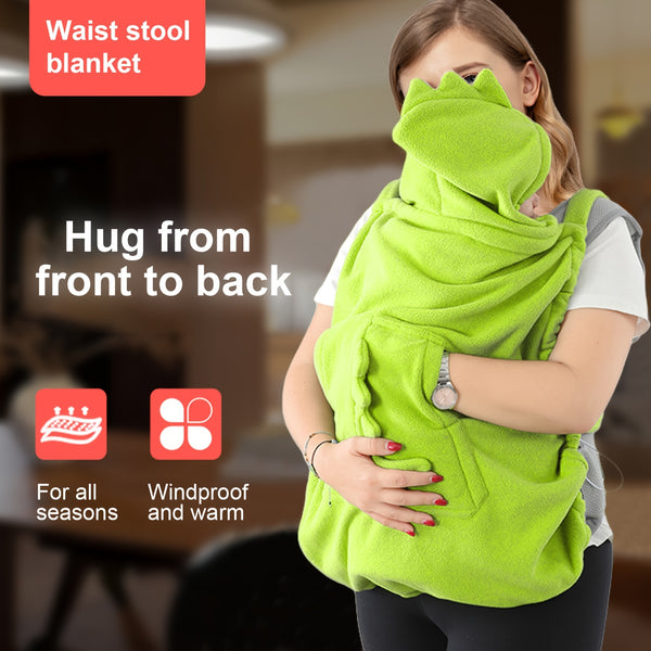 One Cartoon Dinosaur Children's Waist Stool Warm Cape, Multifunctional Front-Carry Windproof Cloak - Suitable for Home and Outdoor Use as Cold Protection Blanket
