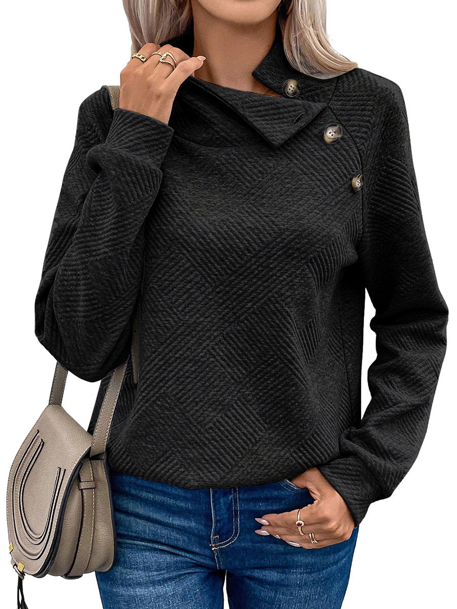 Solid Color Pullover Long Sleeve Top