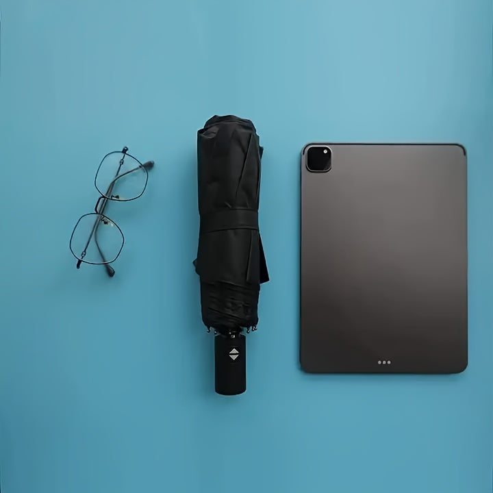 Windproof Automatic Oversized Umbrella – 10-Rib Folding Design, Unisex Business & Golf Umbrella with Sun Protection, Professional Style