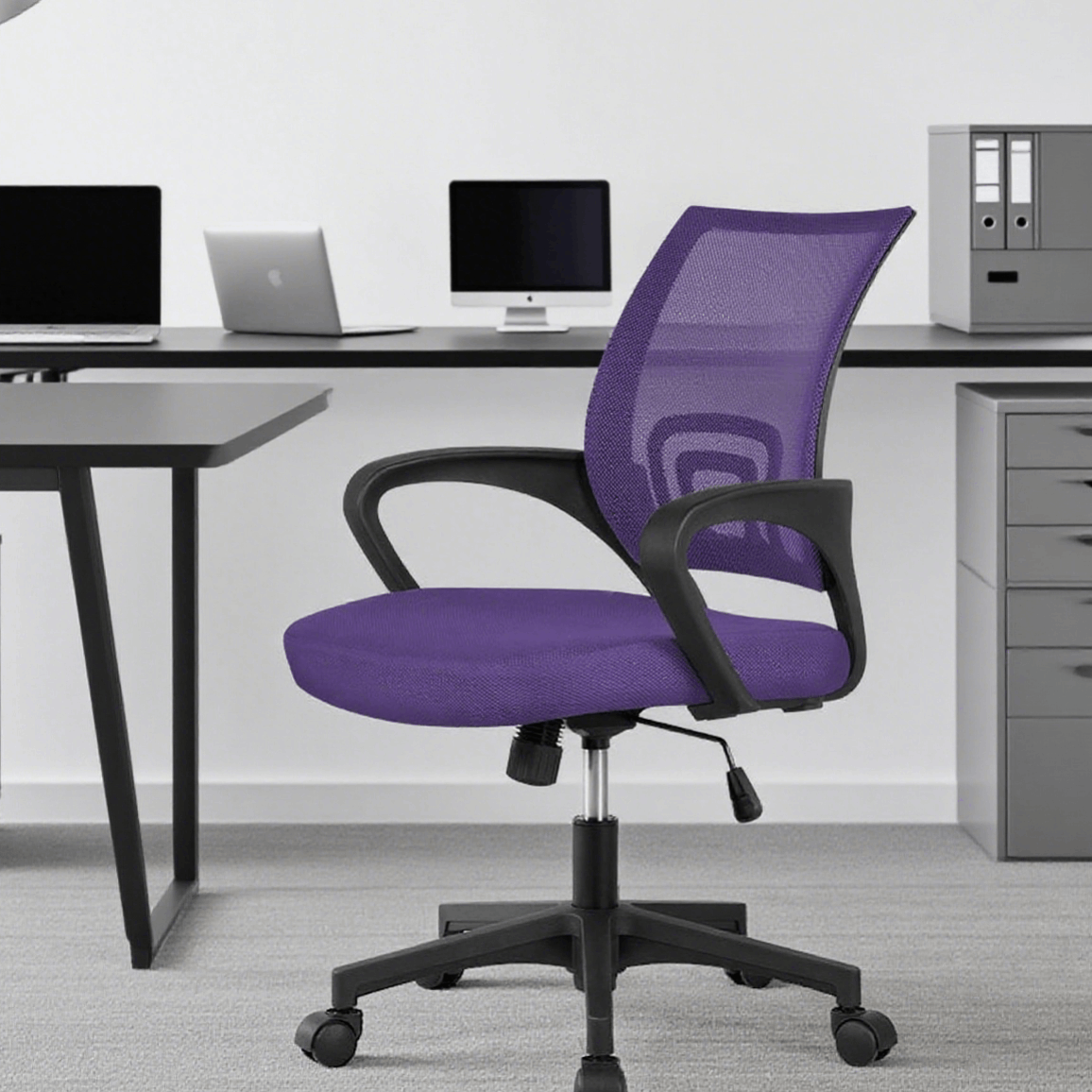 Costoffs Office Chair, Swivel Chair, Mid Back Mesh Office Chair, Mesh Computer Chair, Mid-Back Desk Chair, Height Adjustable with Rolling Casters and Lumbar Support, Computer Mesh Chair for Study/Offices