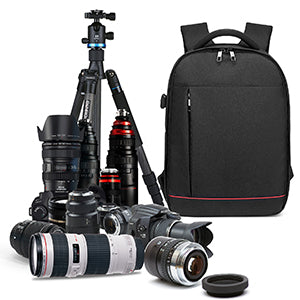 Waterproof Camera Backpack - DSLR/SLR Photography Bag with Tripod Holder & Removable Padded Insert for Canon/Nikon/Fuji/Sony
