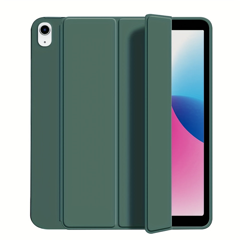 For iPad 11th Gen/10th/9th/8th/7th/6th/5th/ Air 1/2/3/Pro 9.7/10.5 Slim Tri-Fold Stand Case with Pencil Holder - Auto Sleep/Wake, Adjustable Stand, Lightweight Soft TPU Cover, Modern Travel Case For A16, Auto Sleep/wake Featu