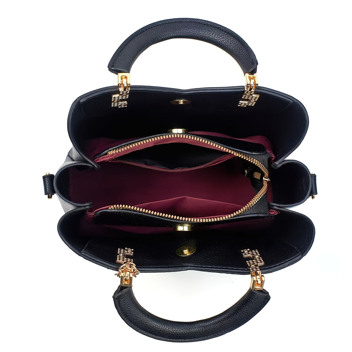 CHROSGEKEIDI Women's Synthetic Handbag, Large Capacity Stylish Handbag, Detachable Strap Zipper Closure, Perfect Gift for Mom or Family, for Everyday Use