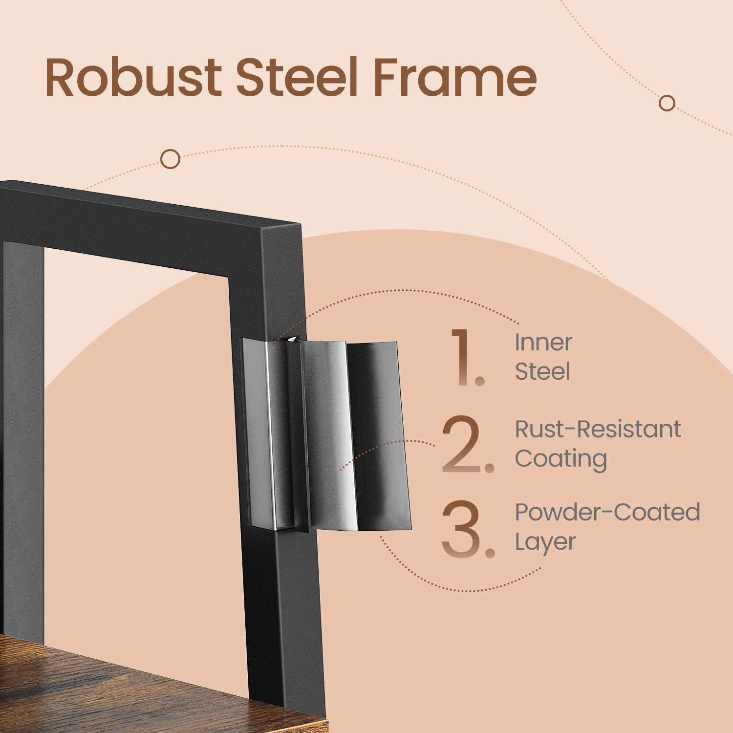 Bookshelf, 5-Tier Narrow Book Shelf, Ladder Shelf for Home Office, Living Room, Bedroom, Kitchen, Versatile Storage Solution, Stable And Safe Design, Sturdy Steel And Particleboard Construction