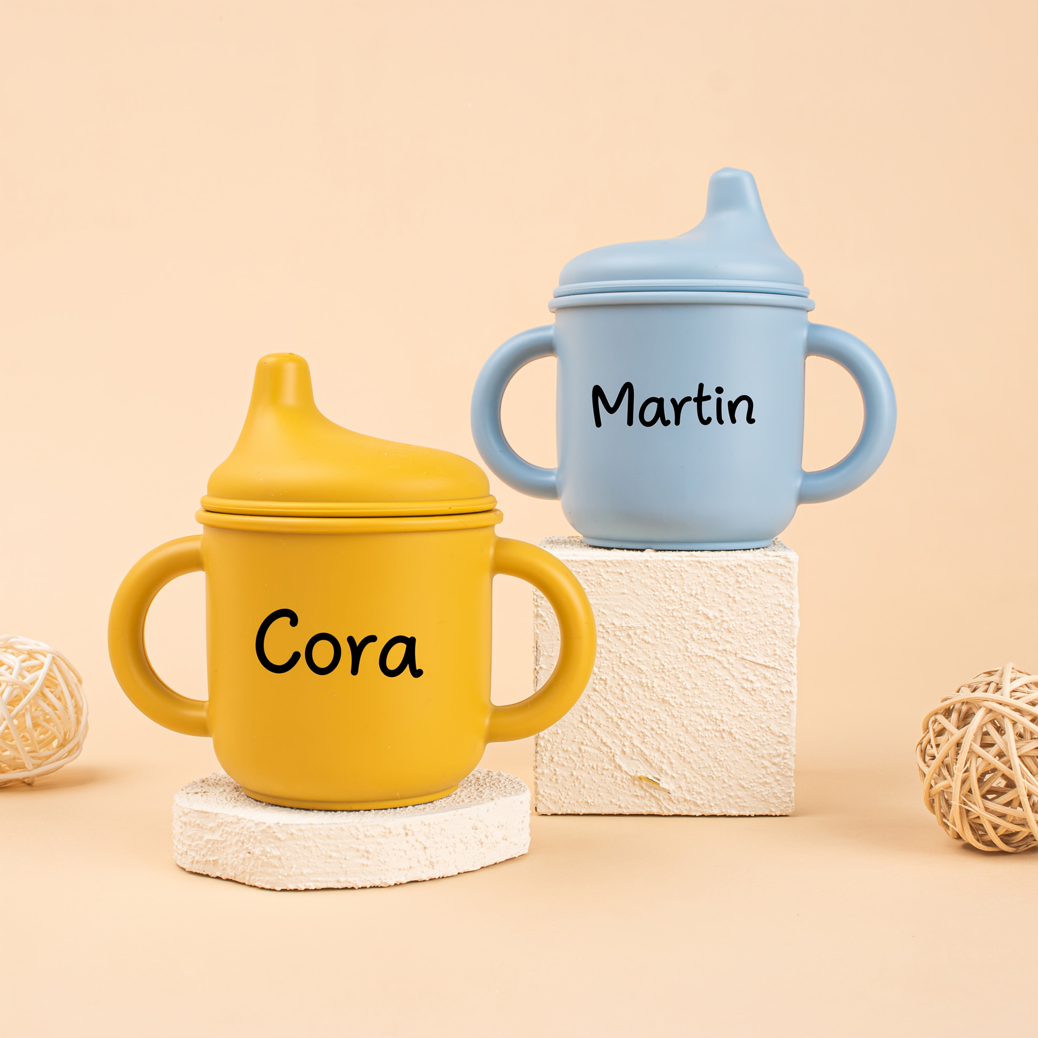 Personalized Silicone Drinking Cup for, Custom Engraved Sippy Cup, Tumbler, Perfect Gift for .