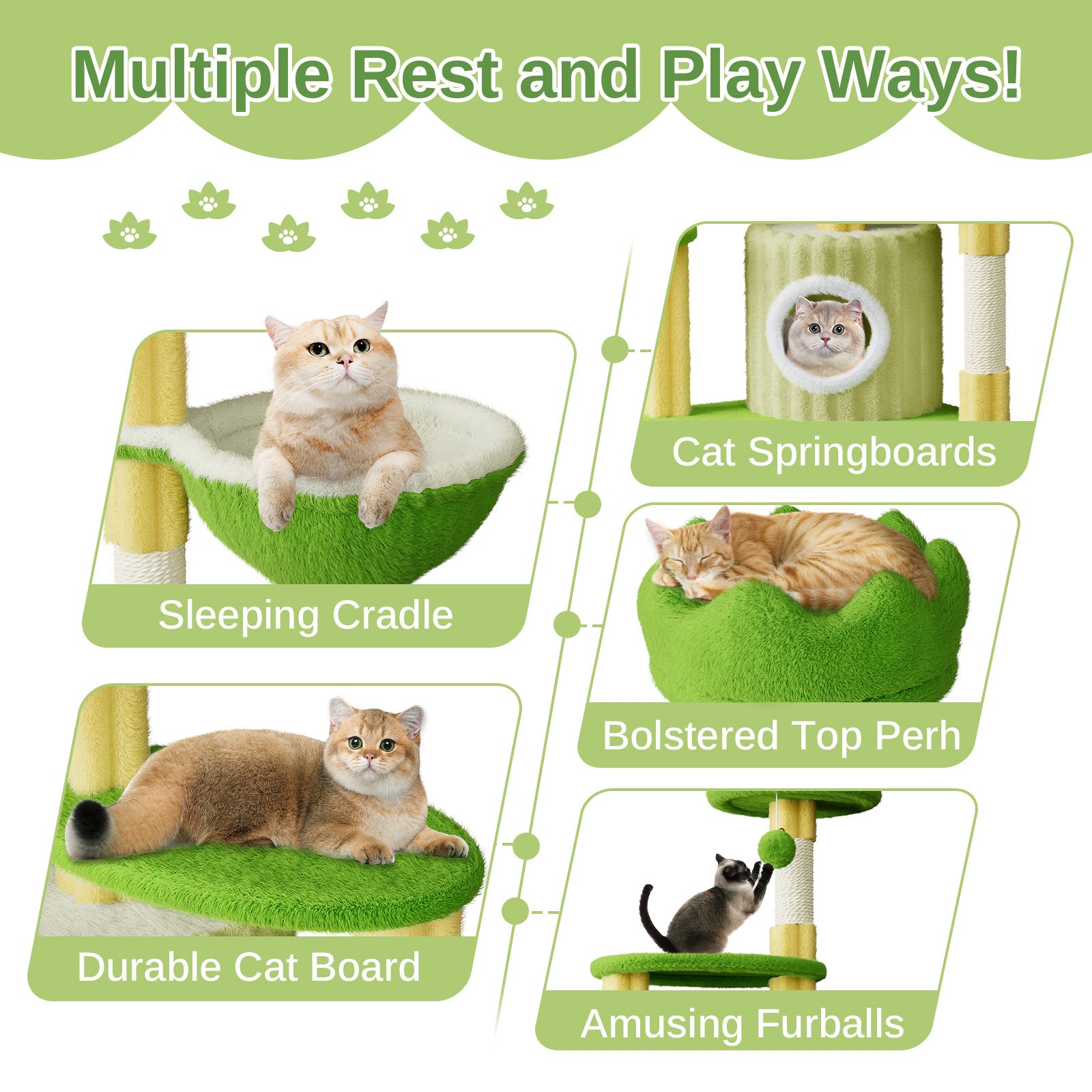 Dogat Extra - Large Cat Activity Tree Tower - 162cm Cat Condo with Hammock - Ideal for Both Adult Cats and Kittens! A Must - Have for Feline Fun and Comfort.