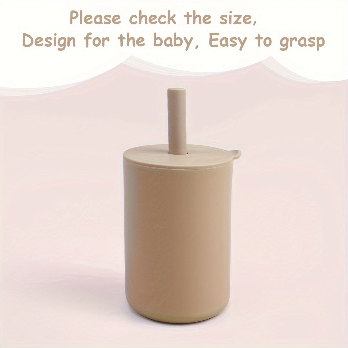 1-Pack Water Bottle Baby Soft Water Straw Cup Feeding Cup, Food Grade Silicone, Unbreakable, Easy Grip, Leak Proof, Reusable, Machine Washable, with Silicone Sippy Straw, for Baby, Camping, Outdoors