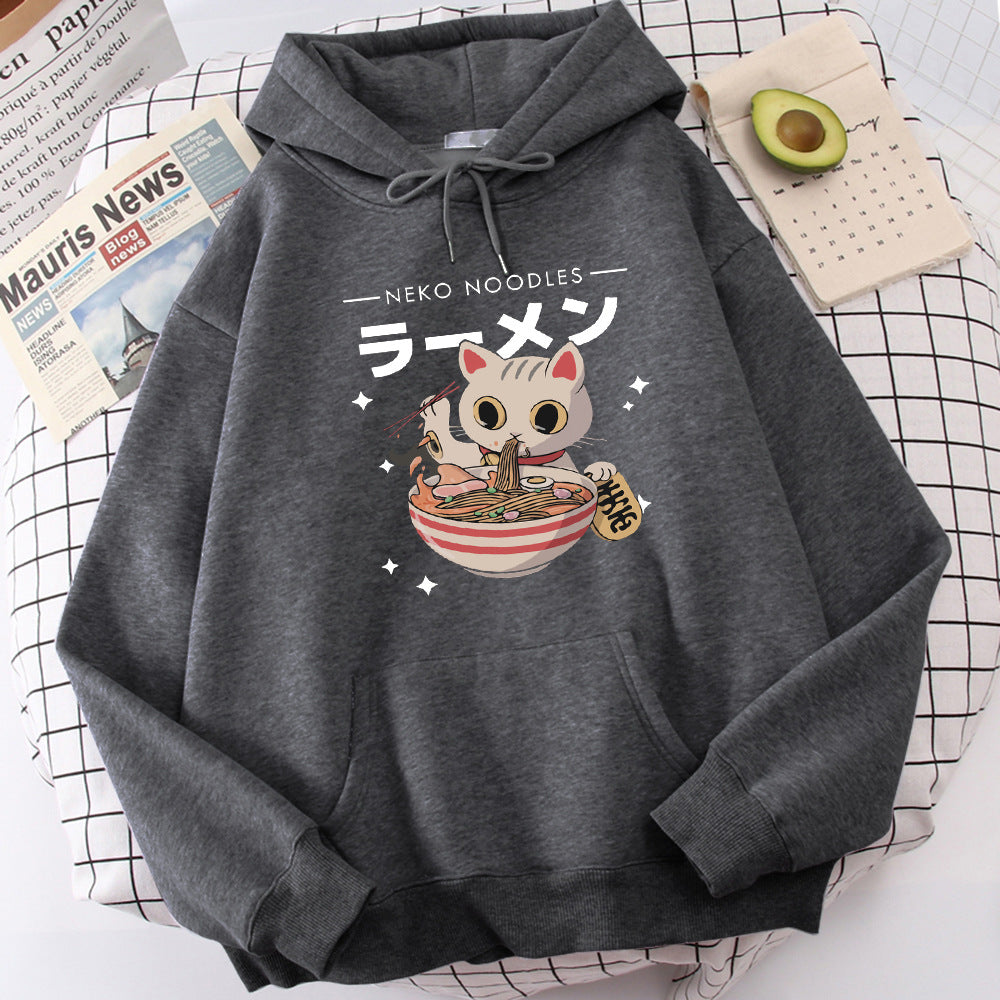 Fashion Cat Print Women's Pullover