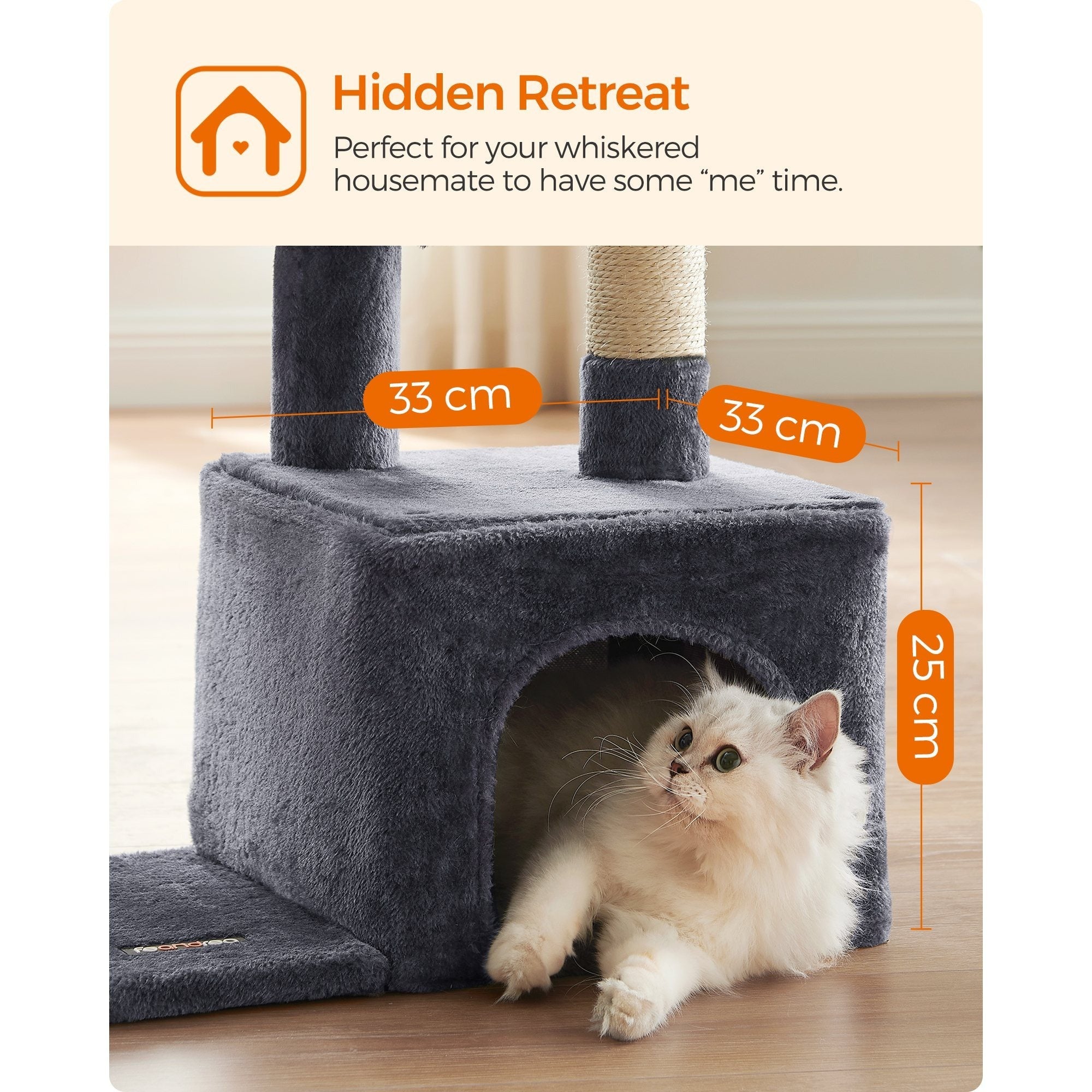 Cat Tree, Small Cat Tree, Scratching Post, with Cave and Platform