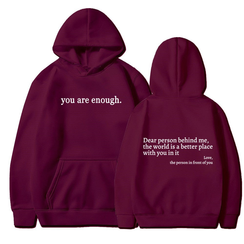 Women's Brushed Hoody Plain Letters