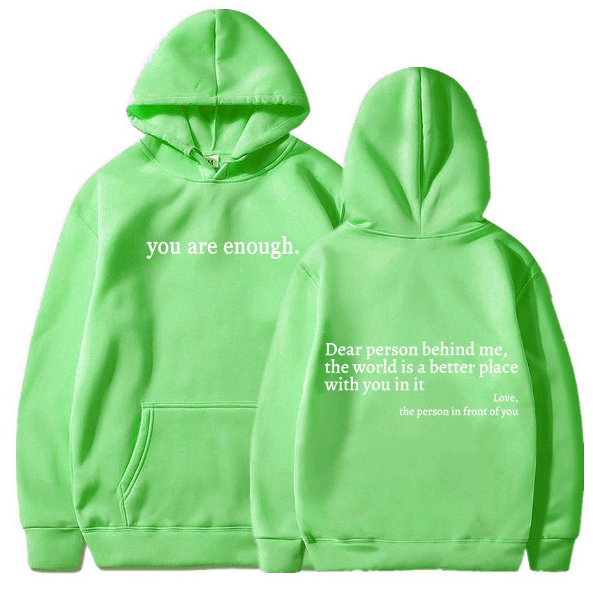 Women's Brushed Hoody Plain Letters