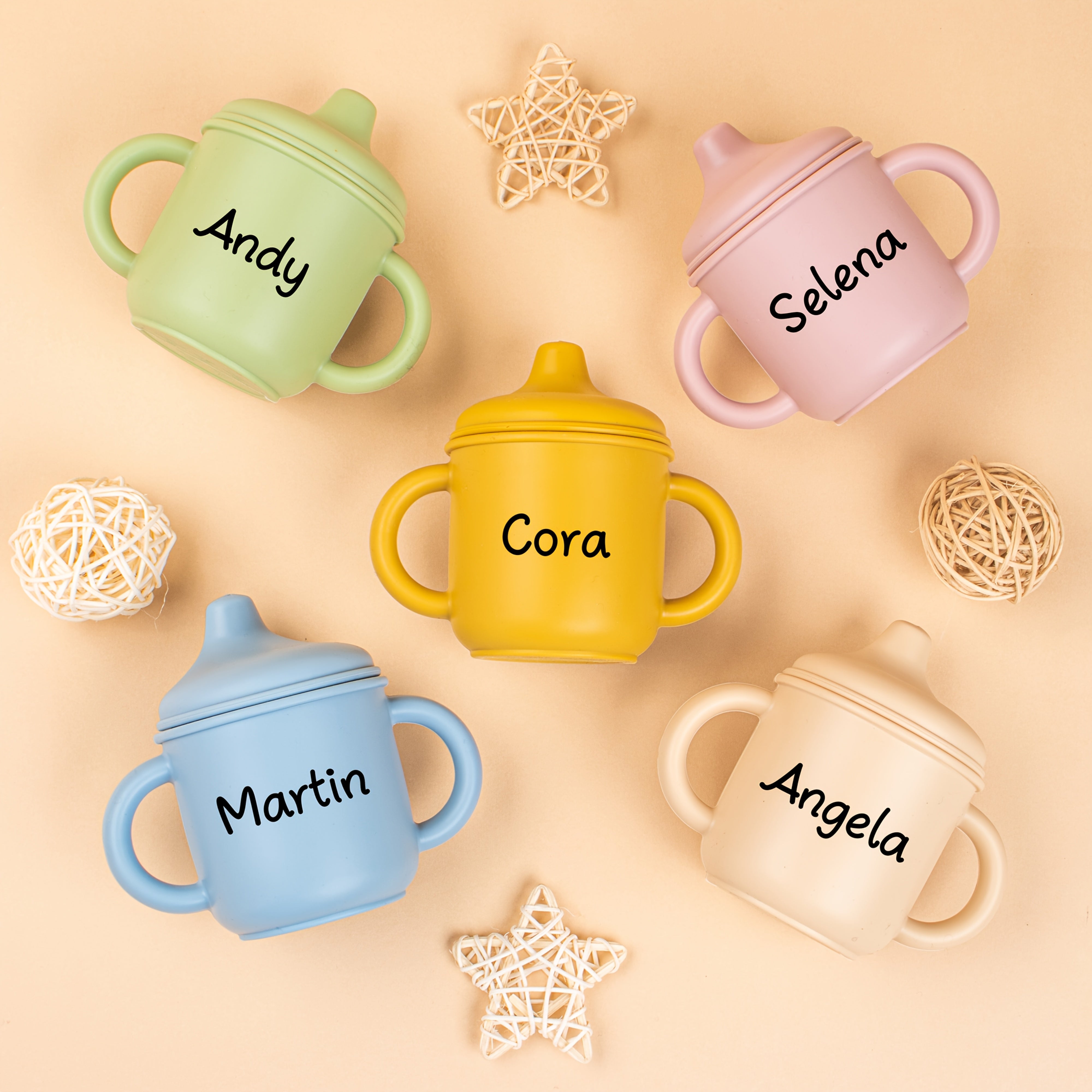 Personalized Silicone Drinking Cup for, Custom Engraved Sippy Cup, Tumbler, Perfect Gift for .