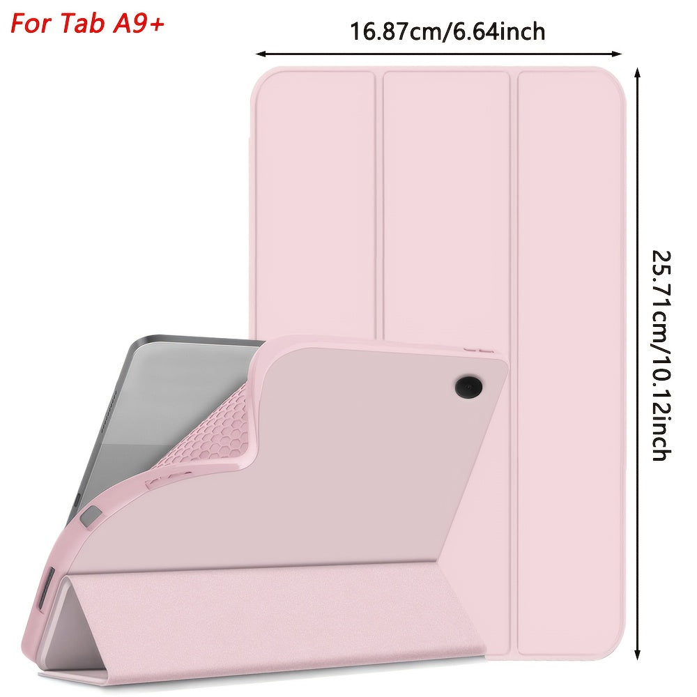 Case for Samsung Galaxy Tab A9 Plus 11-Inch 2023 (SM-X210 SM-X215), for Tab A9/A8/A7 Lite/S7/S8/S9/S10 FE, Soft Smooth Back Protective Cover, Lightweight, Scratch-Resistant, Anti-Slip, Foldable Stand, Auto Sleep/Wake Function