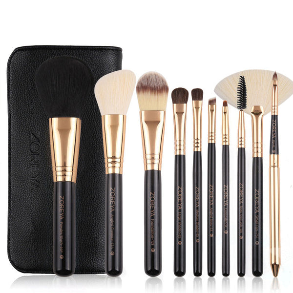 Zoreya Bambu 10 Pcs Makeup Brush Set