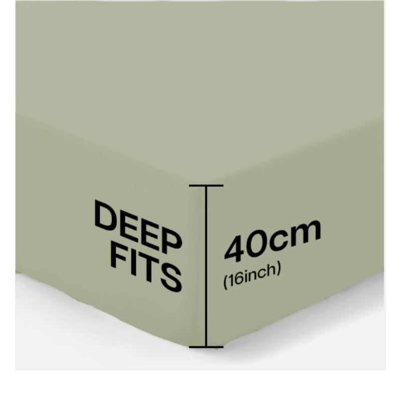 4B 40CM Extra Deep Fitted Sheets with All Around Elastic, Secure Fit for Thick & Pillow Top Mattresses, Wrinkle Resistant Bedding for Everyday Use, Easy Wash & Quick Dry, Smooth Finish for Modern Bedrooms, Durable Long Lastin