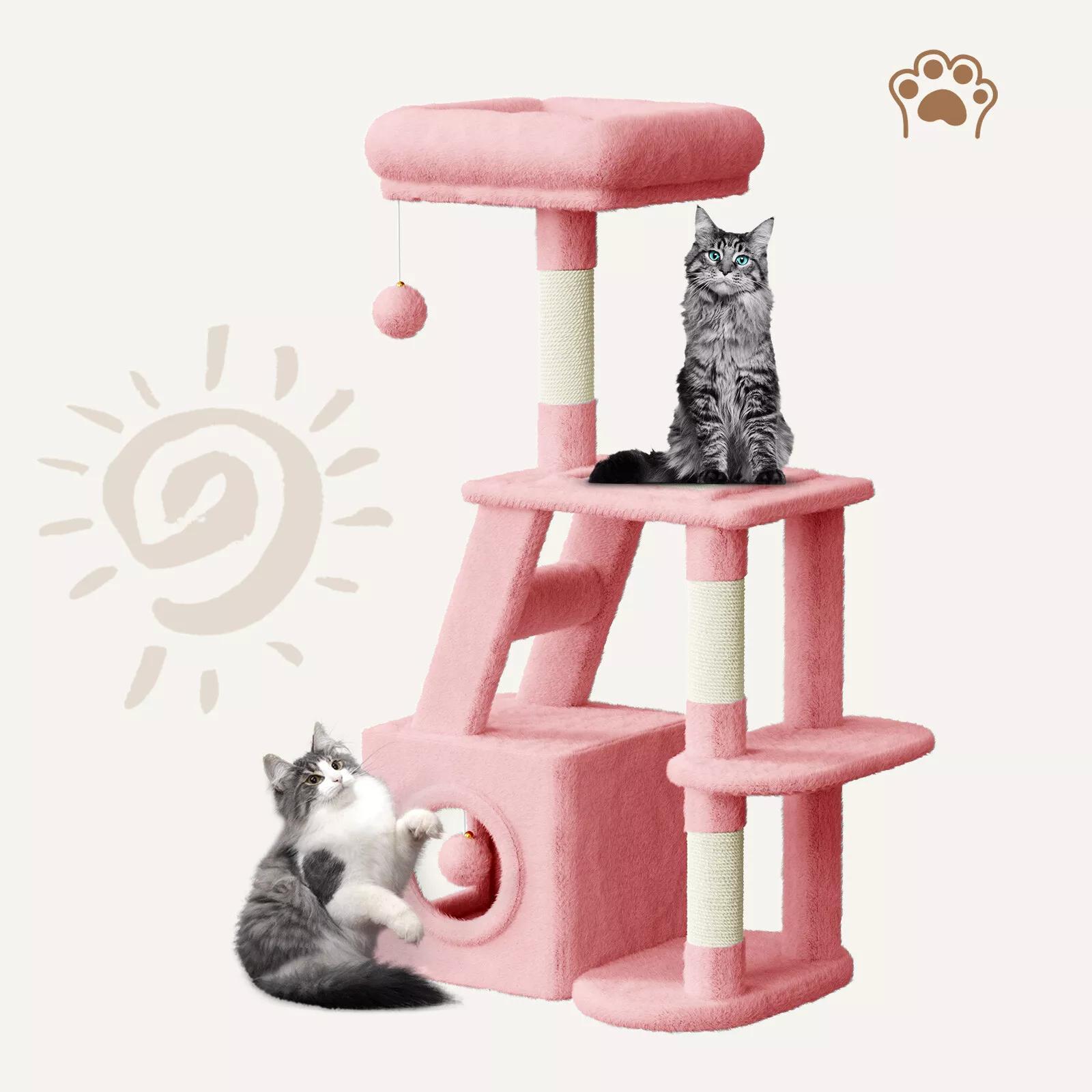 Dogat 107cm High - Quality Multilevel Cat Tree Tower with Scratching Posts - The Perfect Indoor Climbing House Condo for Your Feline Friend