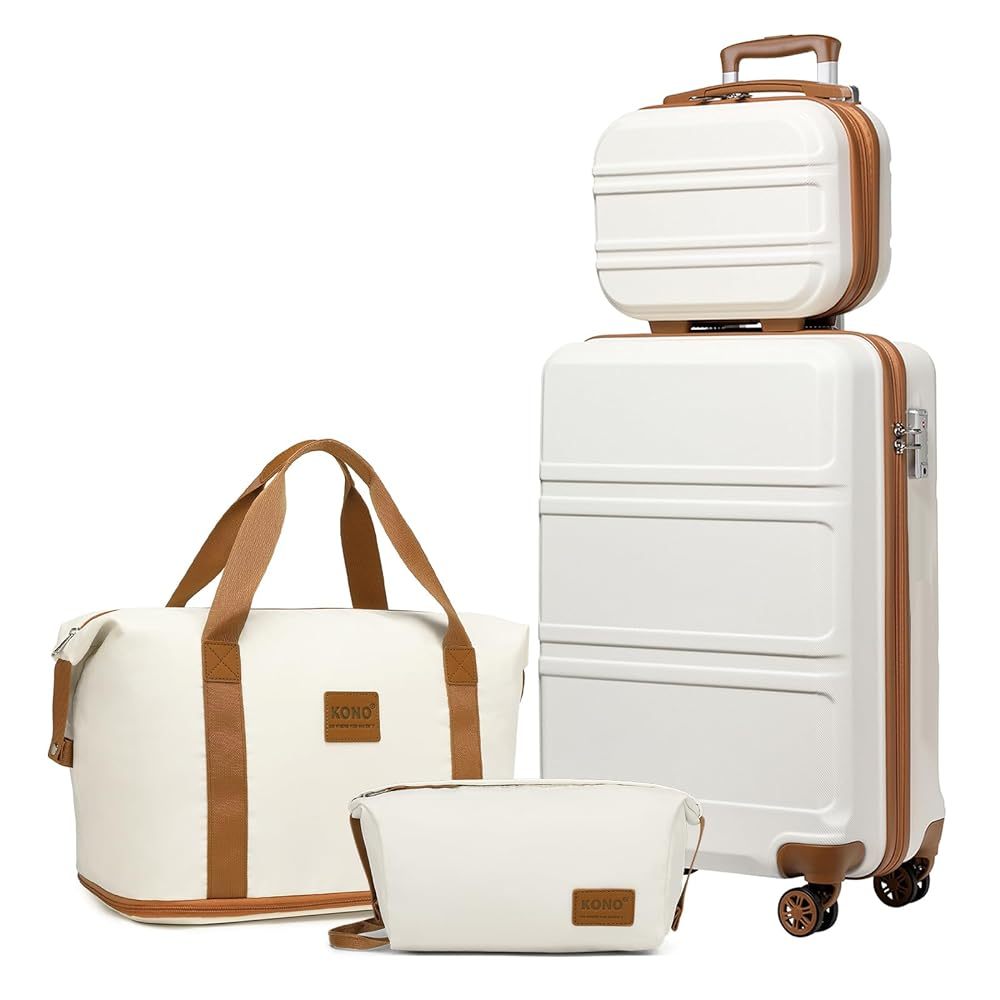 Kono Suitcase Lightweight ABS Hard Shell Carry-Ons Cabin Case 12'' and 20'' Luggage Set with TSA Lock Luggage Choose various sizes of suitcases, pay attention to color and size Included Duffels Bag & Toiletry Bag for Travel