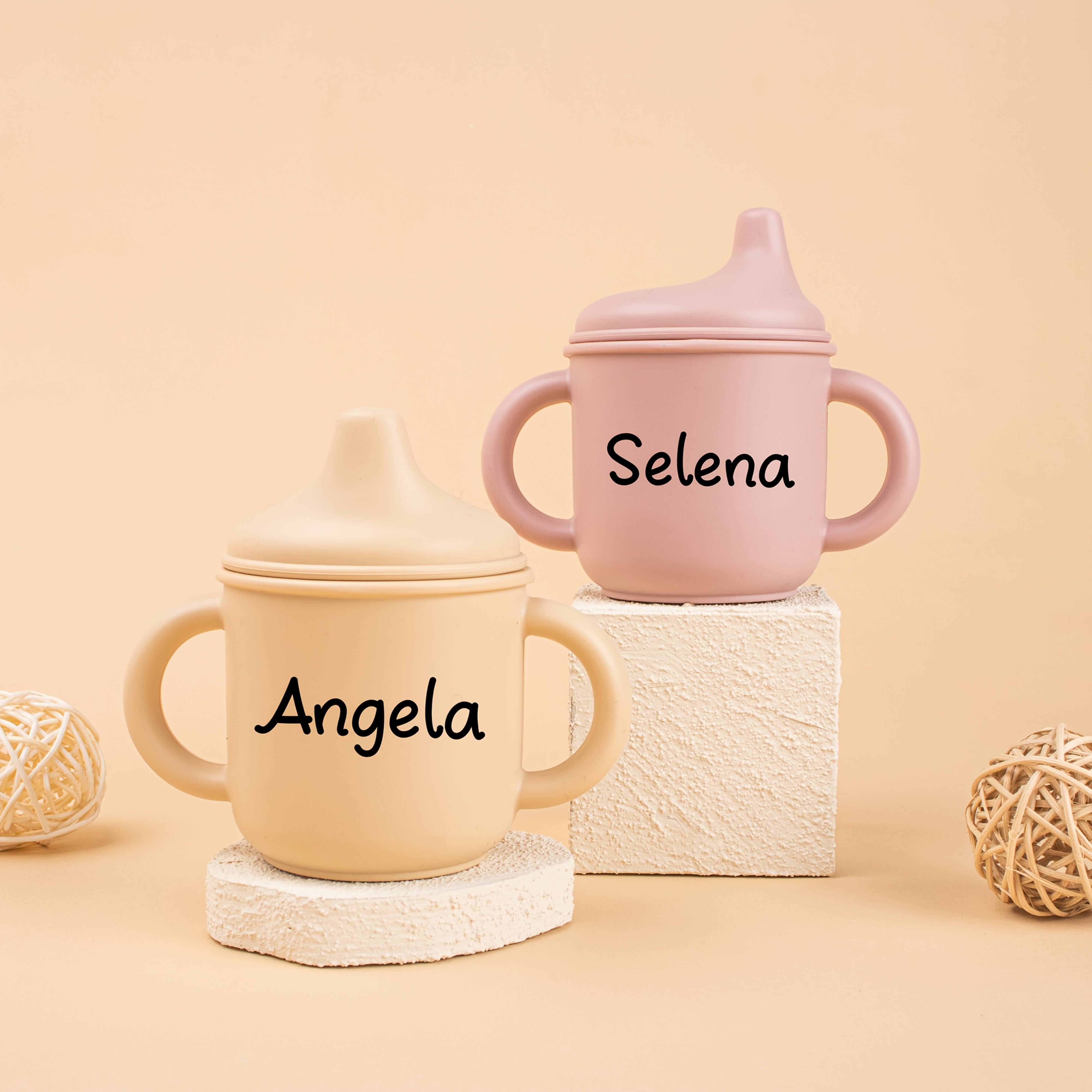 Personalized Silicone Drinking Cup for, Custom Engraved Sippy Cup, Tumbler, Perfect Gift for .