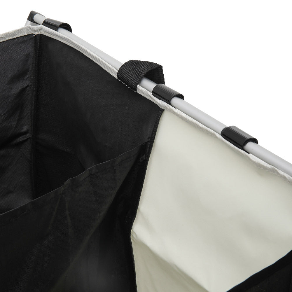 1Pack Foldable & Washable Washing Basket 3 Compartments, Stainless Steel Holder, Dirty Laundry Bag with Handle, Large Laundry Sorter Laundry Basket with Aluminum Bracket and Handle for Laundry Room, Bedroom 66*38*58cm