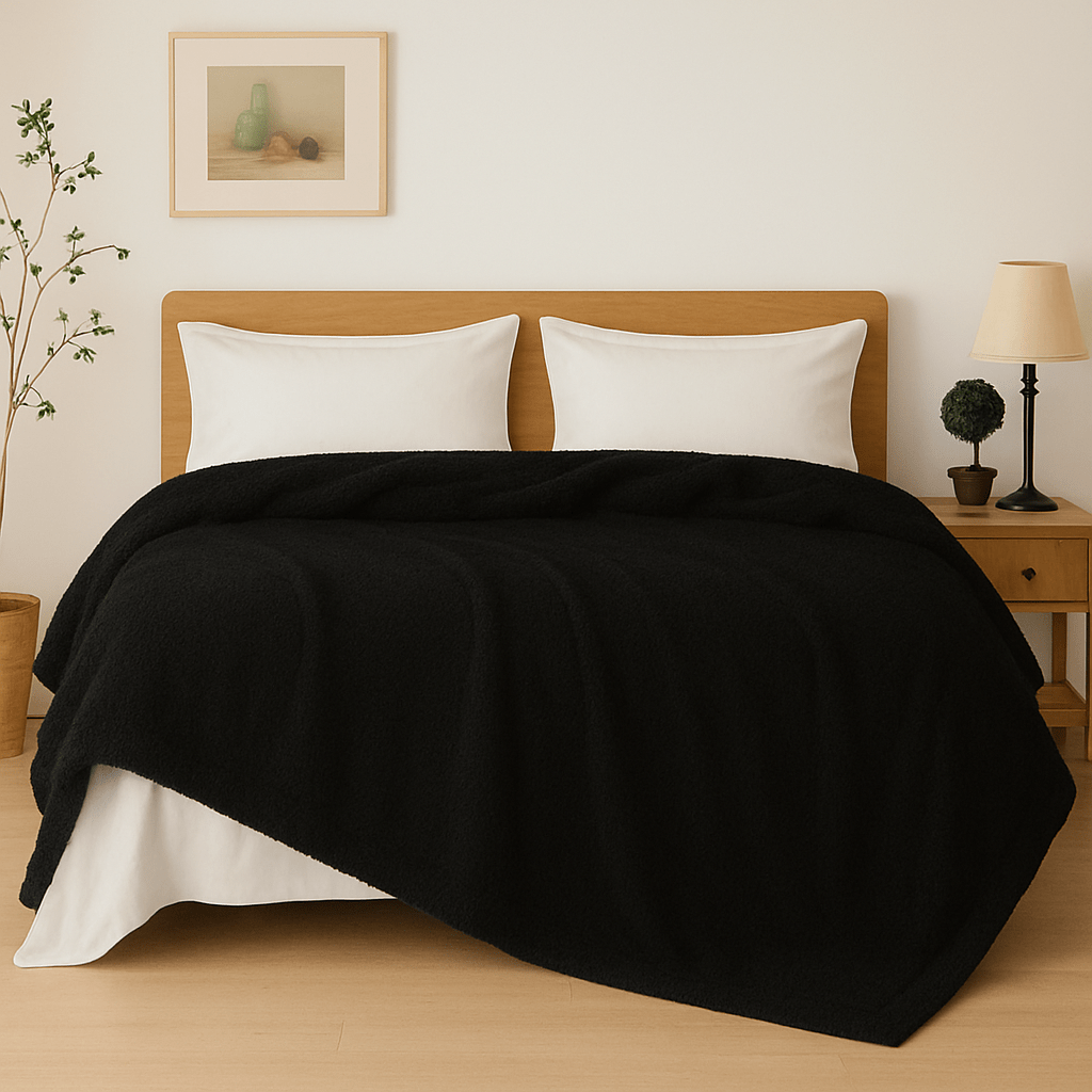 ELAFY Teddy Fleece Throw Blanket – Soft, Warm, Plain Sofa Bed Couch Cover, Lightweight Winter Blanket – Multiple Colors & Sizes