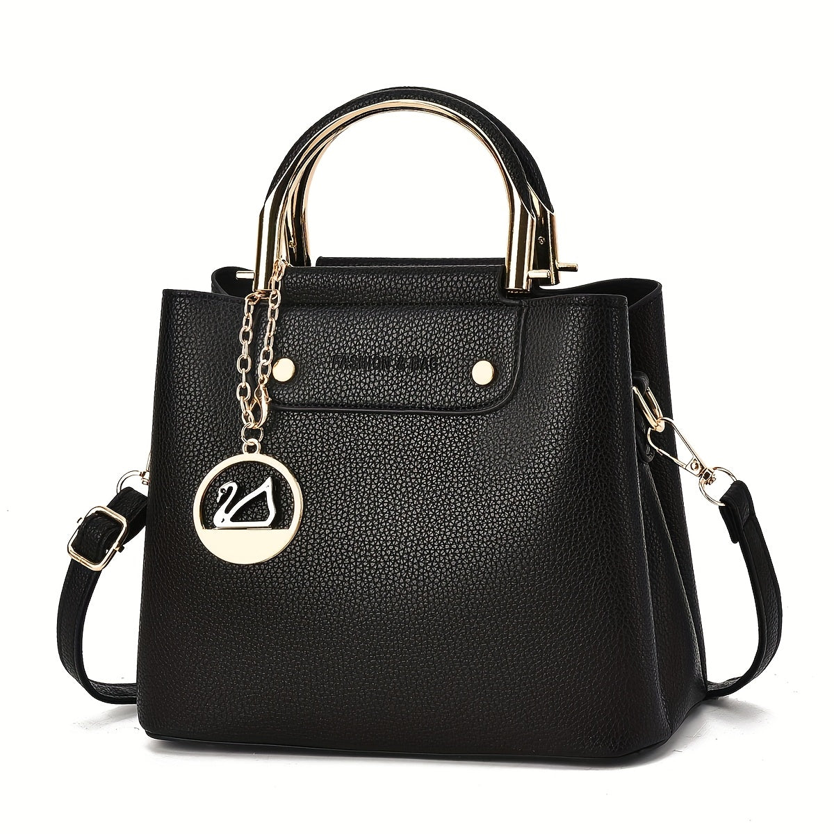 Women's  Handbag with -Tone Hardware & Detachable Strap - Elegant Beige/Coffee Brown/Tan/ Green/Pink/Black Crossbody Purse, -Tone Circle Logo Closure, Versatile Handheld or Shoulder for, Wedding, Everyday