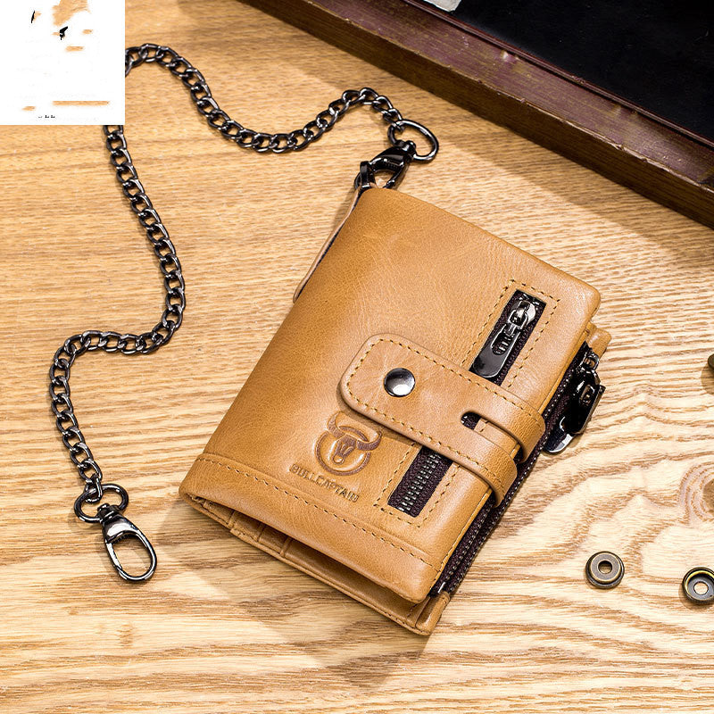 Leather Mobile Phone Holder Wallet Multi-function Anti-theft Chain