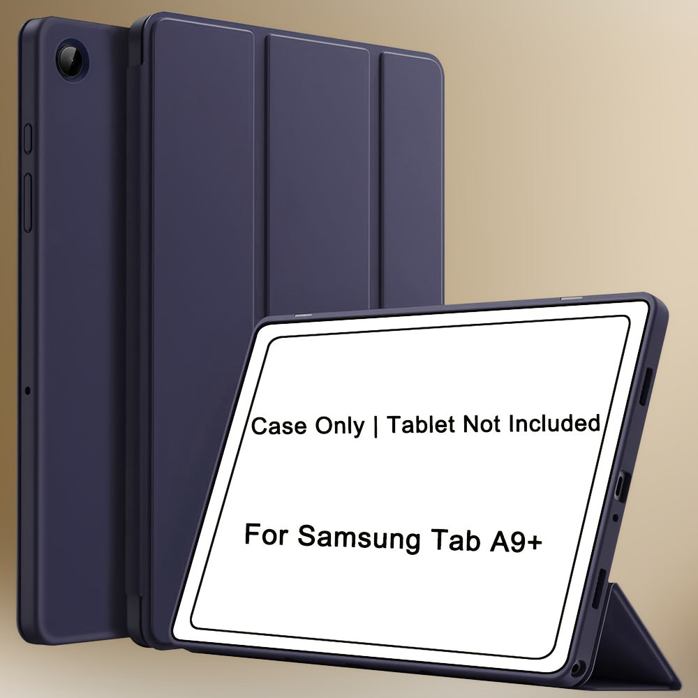 Case for Samsung Galaxy Tab A9 Plus 11-Inch 2023 (SM-X210 SM-X215), for Tab A9/A8/A7 Lite/S7/S8/S9/S10 FE, Soft Smooth Back Protective Cover, Lightweight, Scratch-Resistant, Anti-Slip, Foldable Stand, Auto Sleep/Wake Function