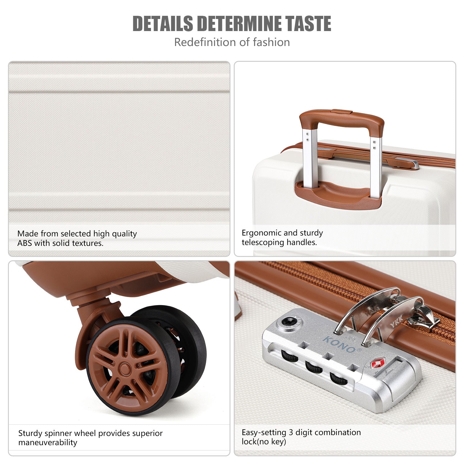 Kono Suitcase Lightweight ABS Hard Shell Carry-Ons Cabin Case 12'' and 20'' Luggage Set with TSA Lock Luggage Choose various sizes of suitcases, pay attention to color and size Included Duffels Bag & Toiletry Bag for Travel