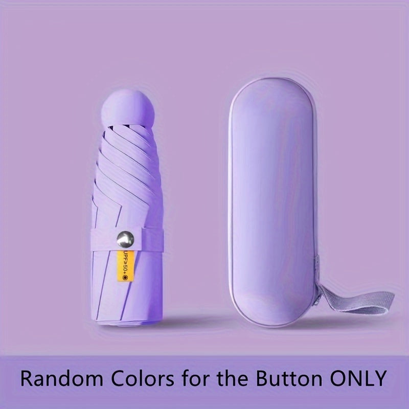 Six-Rib Capsule Pocket Umbrella – Compact, Portable, Lightweight Mini Umbrella for Men, Women & Kids, Windproof and Easy to Carry