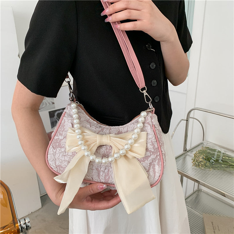 New Fashion Shoulder Bag Bow Pearl Tote